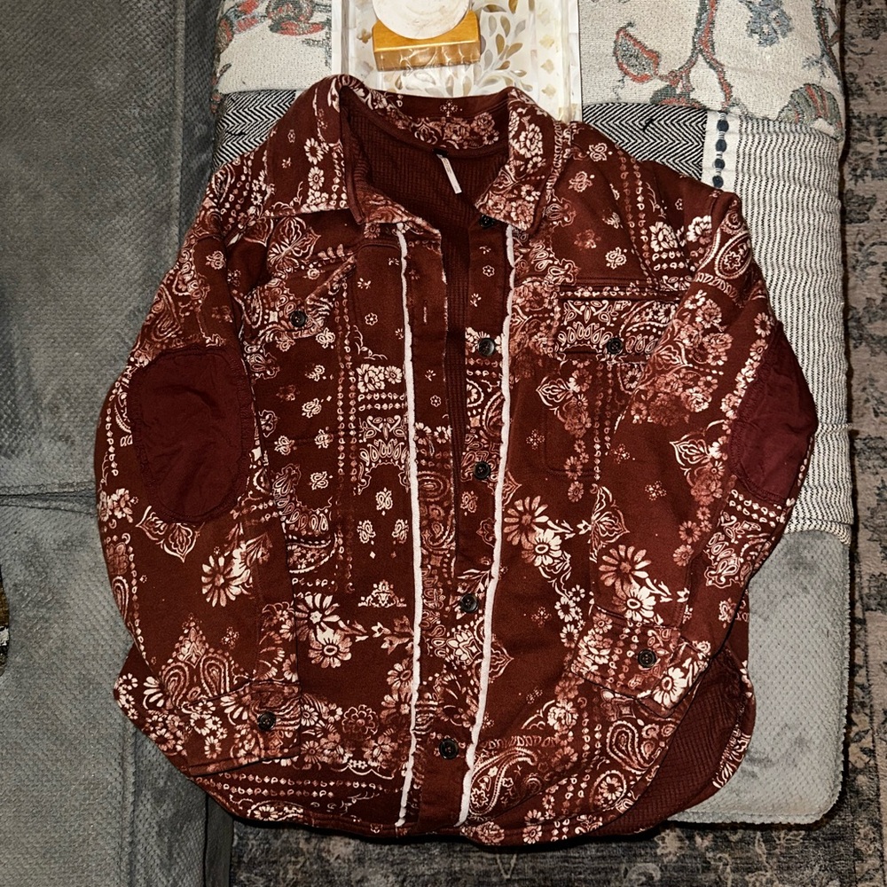 Free People Ruby West Coast Brown Paisley Jacket